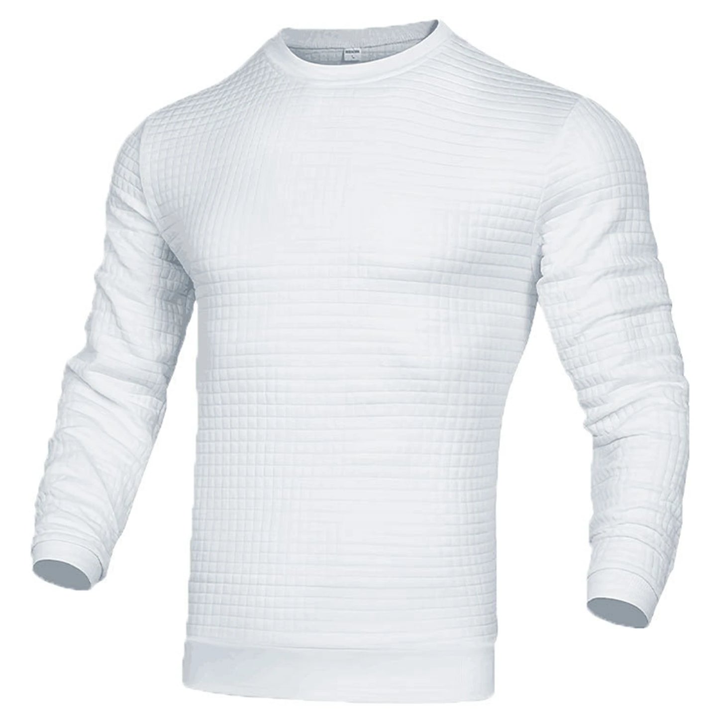 Men's coat fashion small check Waffle youth round neck jacquard check hoodie