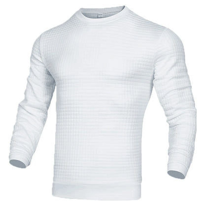 Men's coat fashion small check Waffle youth round neck jacquard check hoodie