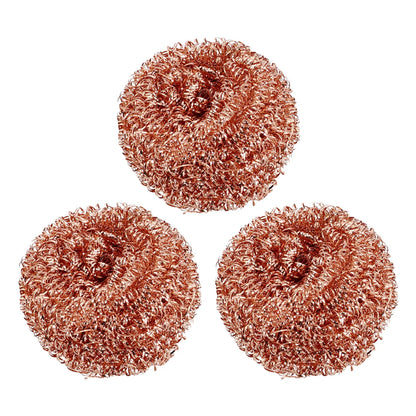 Kitchen Cleaning Tools 3x Copper Metal Wire Sponge Ball Iron Tip Nozzle Cleaner Slag Remover Tool Cooper Coated Scourers