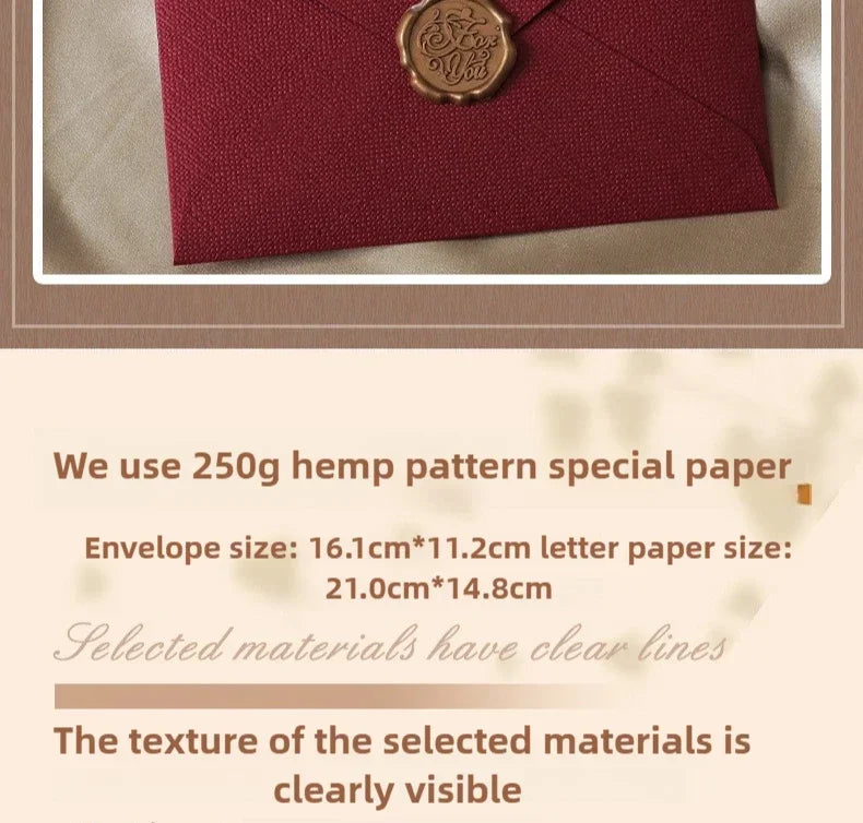 10pcs Window Envelopes for Letters DIY Handmade Gift Packaging Bag Wedding Party Invitation Card Cover Linen Texture Envelopes