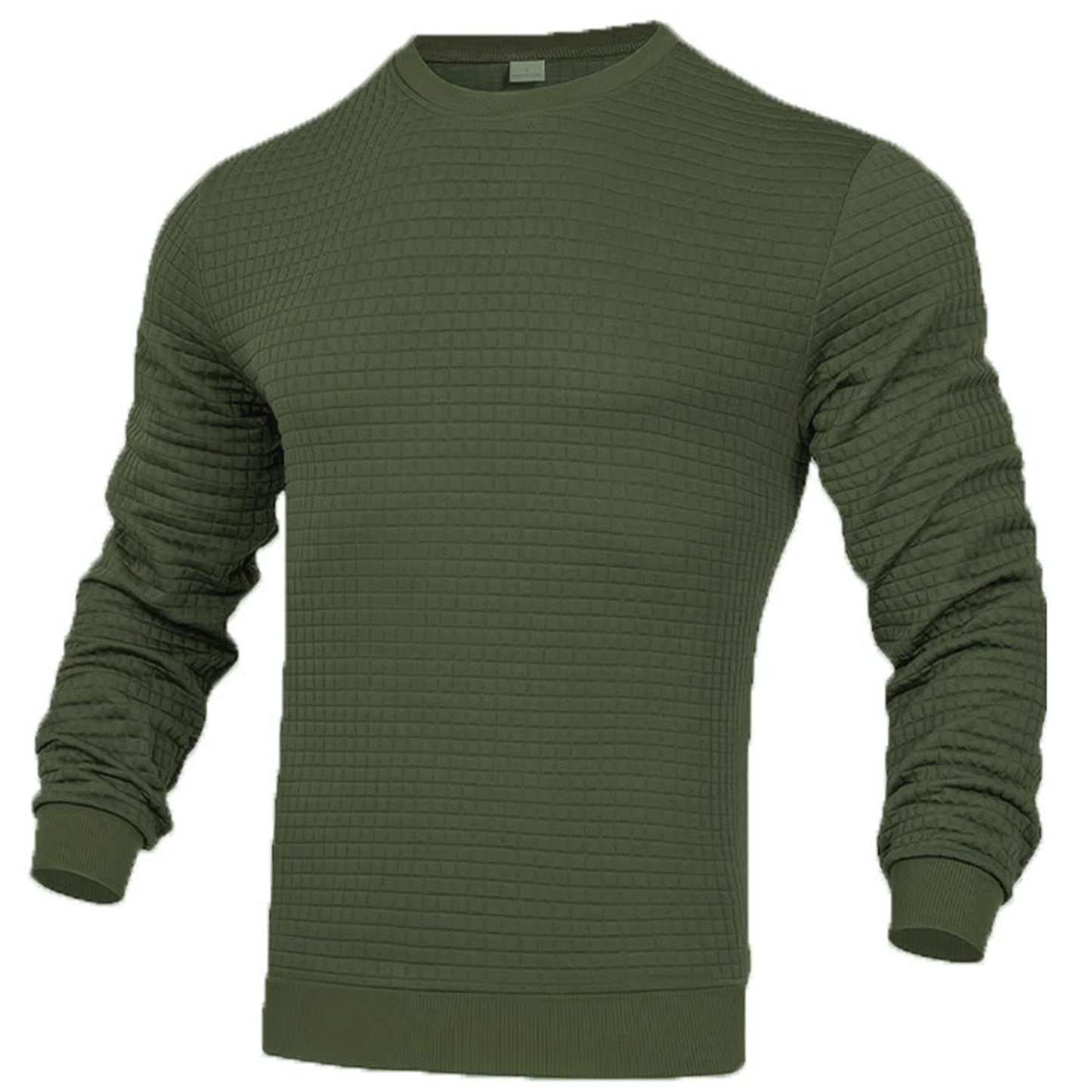 Men's coat fashion small check Waffle youth round neck jacquard check hoodie