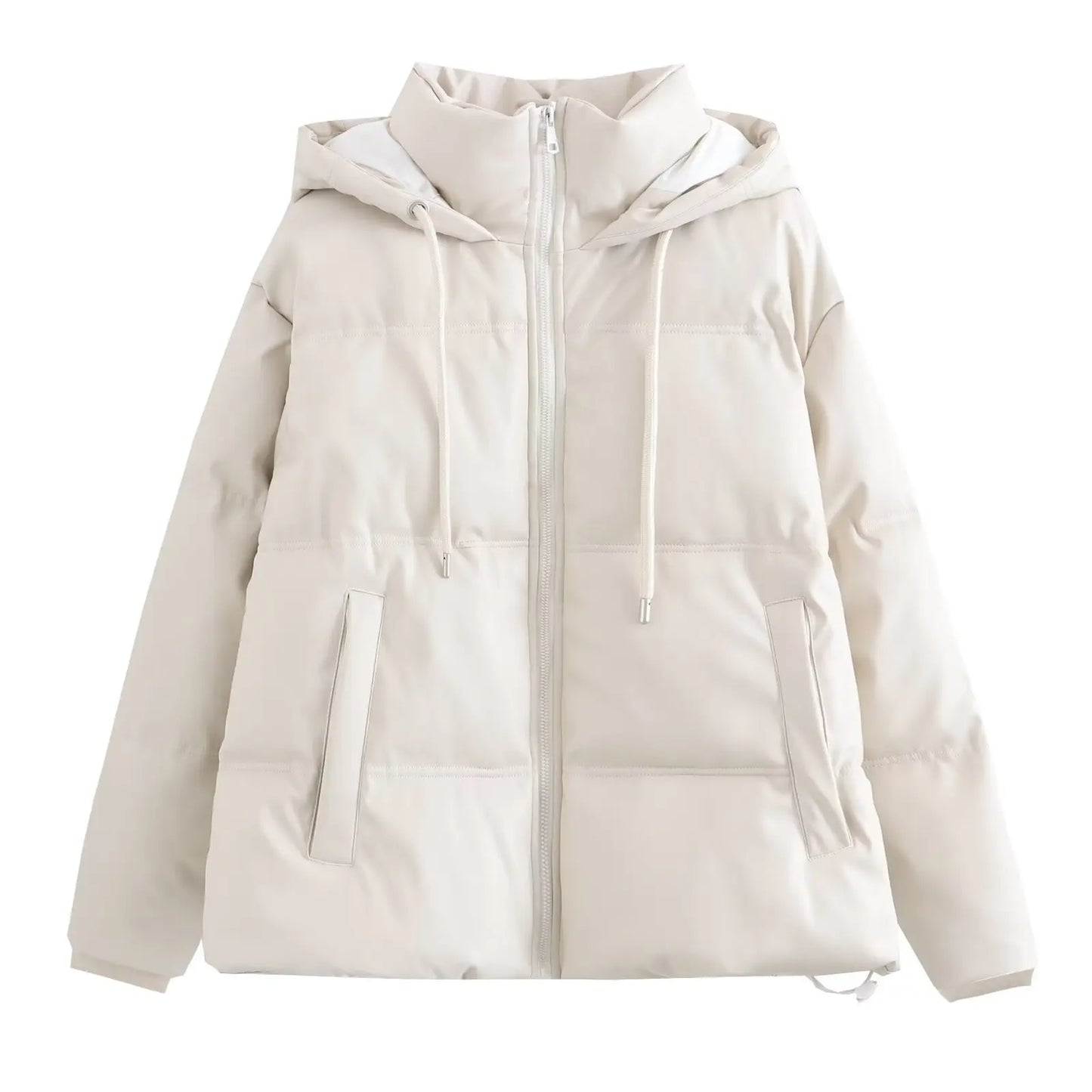 Women's Winter Cold Coat Promotion Women Elegant Hooded Anorak Cotton Jacket Warm Parkas Overcoat Female Black White Clothing