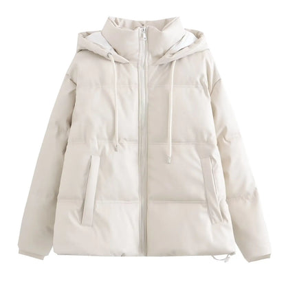 Women's Winter Cold Coat Promotion Women Elegant Hooded Anorak Cotton Jacket Warm Parkas Overcoat Female Black White Clothing