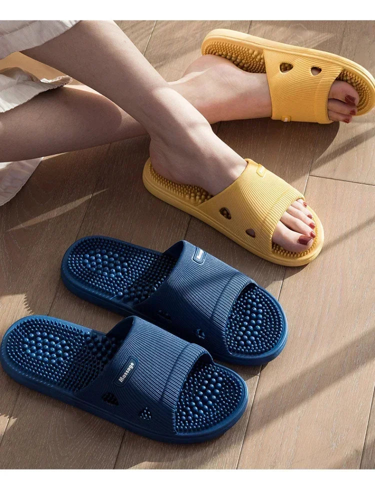 Men's Massage Slippers Summer Bathroom Sandals Women Indoor Non-slip Soft Bottom Solid Colour Casual Shoes Sandalias Planas