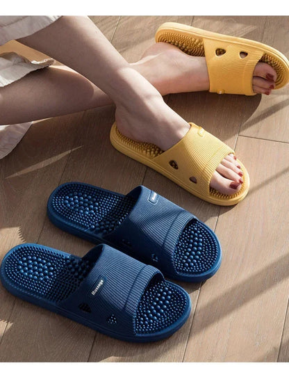 Men's Massage Slippers Summer Bathroom Sandals Women Indoor Non-slip Soft Bottom Solid Colour Casual Shoes Sandalias Planas