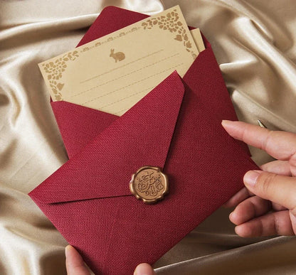 10pcs Window Envelopes for Letters DIY Handmade Gift Packaging Bag Wedding Party Invitation Card Cover Linen Texture Envelopes