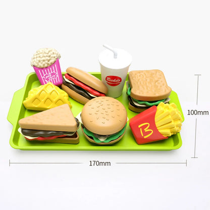 9Pcs/set Children Pretend Simulation Food Toys Play House Hamburger Fries Model Cooking Role Play Fast Food Kids Educational Toy