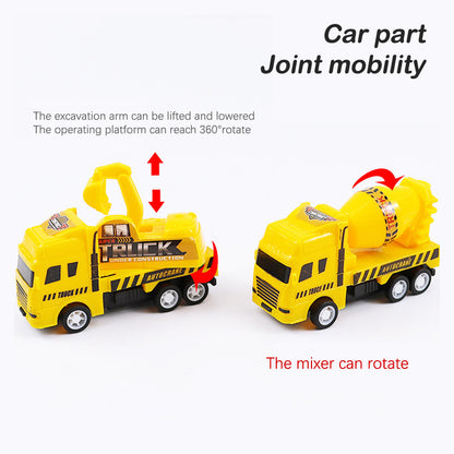 Kids Toys Car Inertia Sanitation Truck Models Pull Back Military Engineering Vehicle Fire Engine Boys Toys For Children Gift
