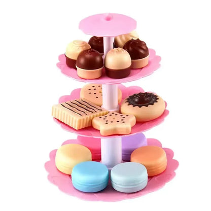 Children Imitate Kitchen Food Toys Birthday Cake Egg Tower Cooking Utensils Steak Fried Eggs Hot Dogs House Games Holiday Gifts