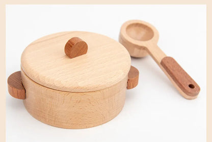 Natural Wood Children's Preschool Toys Fruits And Vegetables Simulation Play House Kitchenware Cognitive Wooden Model Toys
