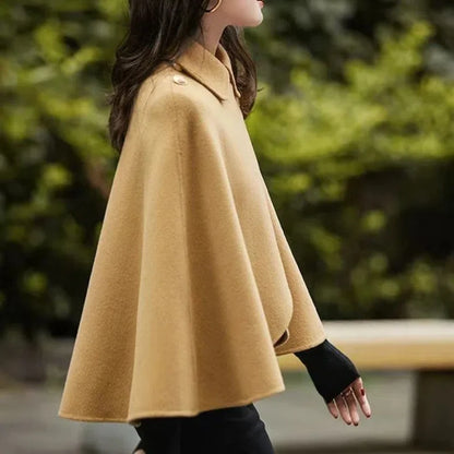New Spring and Autumn Wool Coat for Women Ins Trendy Ins Trendy Slim Cloak Cloak Temperament Slim Small