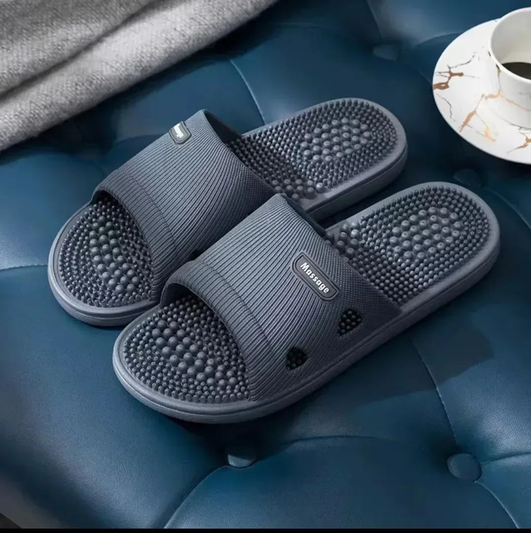 Men's Massage Slippers Summer Bathroom Sandals Women Indoor Non-slip Soft Bottom Solid Colour Casual Shoes Sandalias Planas