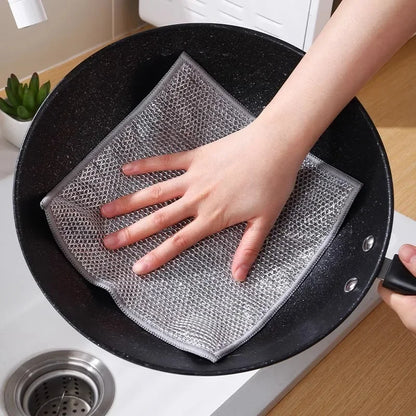 Kitchen Cleaning Mesh Metal Cloth Wipes Scraper Cloth Clean Food Frets Metal Fabric Kitchen Towels for Guests in The Kitchen