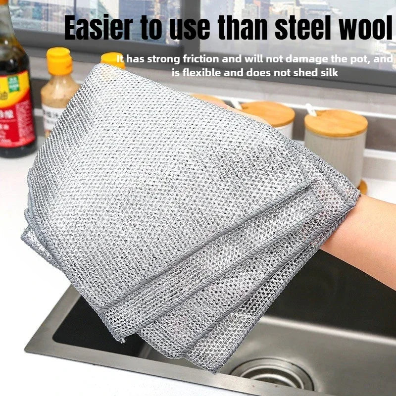 Kitchen Cleaning Mesh Metal Cloth Wipes Scraper Cloth Clean Food Frets Metal Fabric Kitchen Towels for Guests in The Kitchen