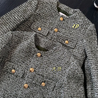 Coat Women Winter Jacket New Autumn and Winter Korean Women's Single-breasted High-quality Chic Tweed Retro Top Coat Women 2024