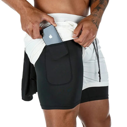 Men's Gym Performance Shorts 2 In 1 Running Quick-Drying Jogging Short Pants Workout Sportswear Yoga Basketball Shorts
