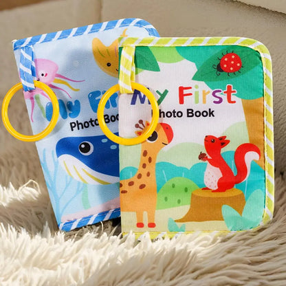Baby Photo Album Soft Baby Book First Year Baby Photo Book Safe Mirror Family Memory Book For Newborns Toddler 1st Birthday Gift