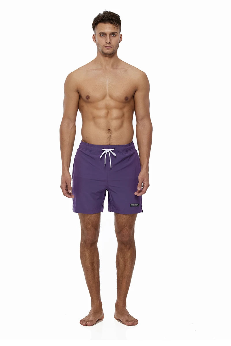 Escatch 2025 Mens Shorts Classic Quickly Dry Solid Sportswear Swim Trunks Beach Mesh Liner Surfing Traje De Baño Hombre Short