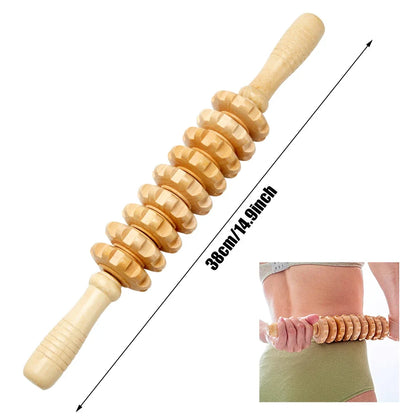 Wood Curved Massage Roller Stick Anti Cellulite Lymphatic Drainage Massager Body Gua Sha Maderotherapy Muscle Massage Relaxation