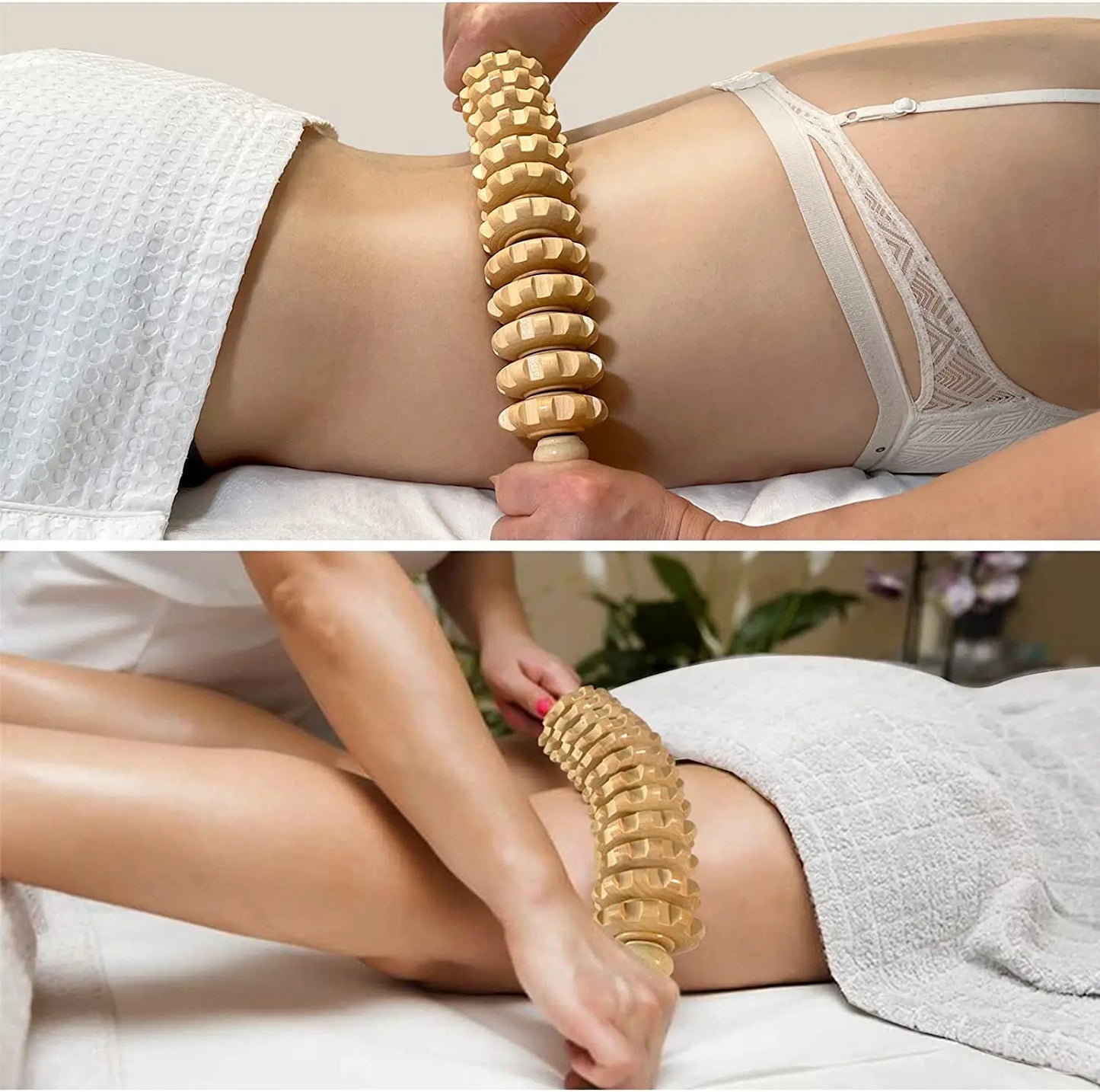 Wood Curved Massage Roller Stick Anti Cellulite Lymphatic Drainage Massager Body Gua Sha Maderotherapy Muscle Massage Relaxation