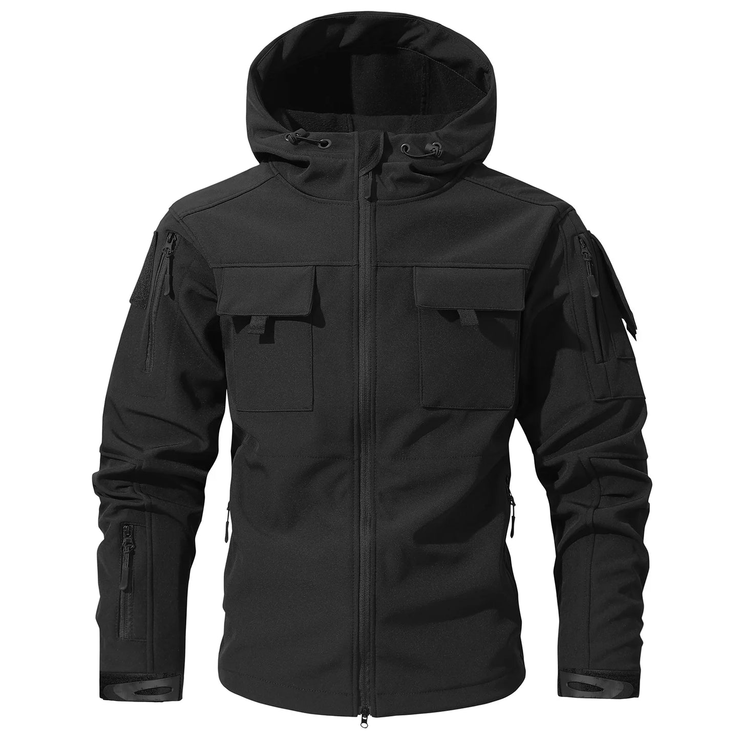 Mens workwear jacket loose fit hooded windbreaker outdoor casual streetwear stylish waterproof trekking coat rugged fashion
