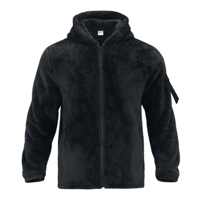 2024 American Style Heavy Coat Men's Winter Jacket Double-sided Fleece Warm Windbreaker Casual Sports Hooded Coat Bomber Jacket