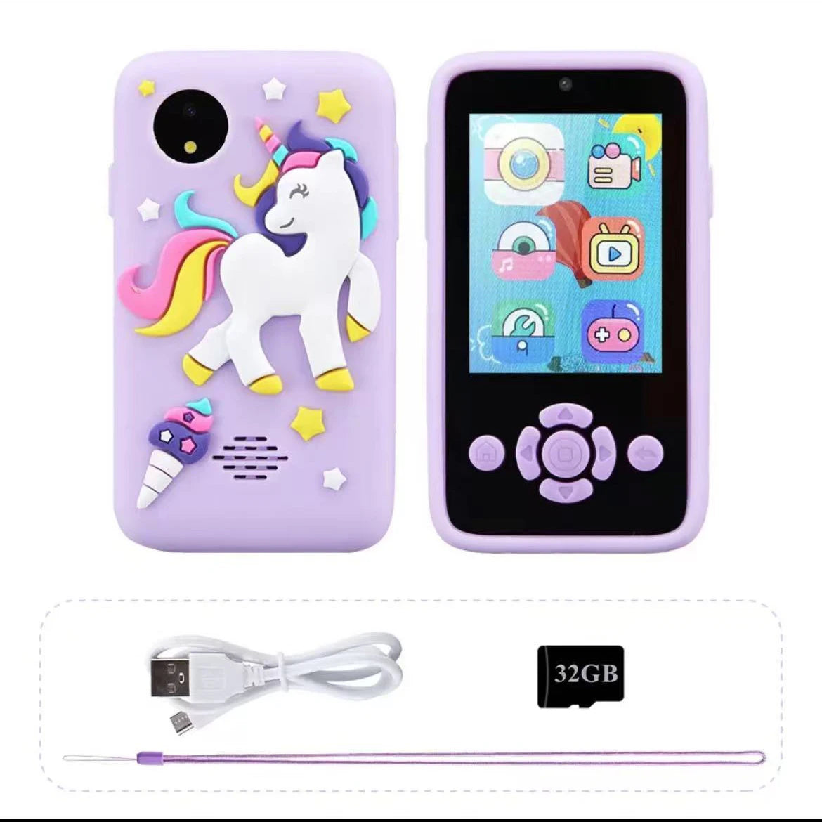 Children Phone Toys Camera Mp3 Music Player Puzzle Games Tooddler Educational Leaning Toys Kids for Girls Boys Birthday Gifts