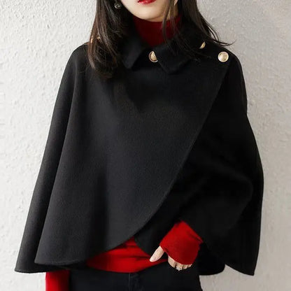 New Spring and Autumn Wool Coat for Women Ins Trendy Ins Trendy Slim Cloak Cloak Temperament Slim Small