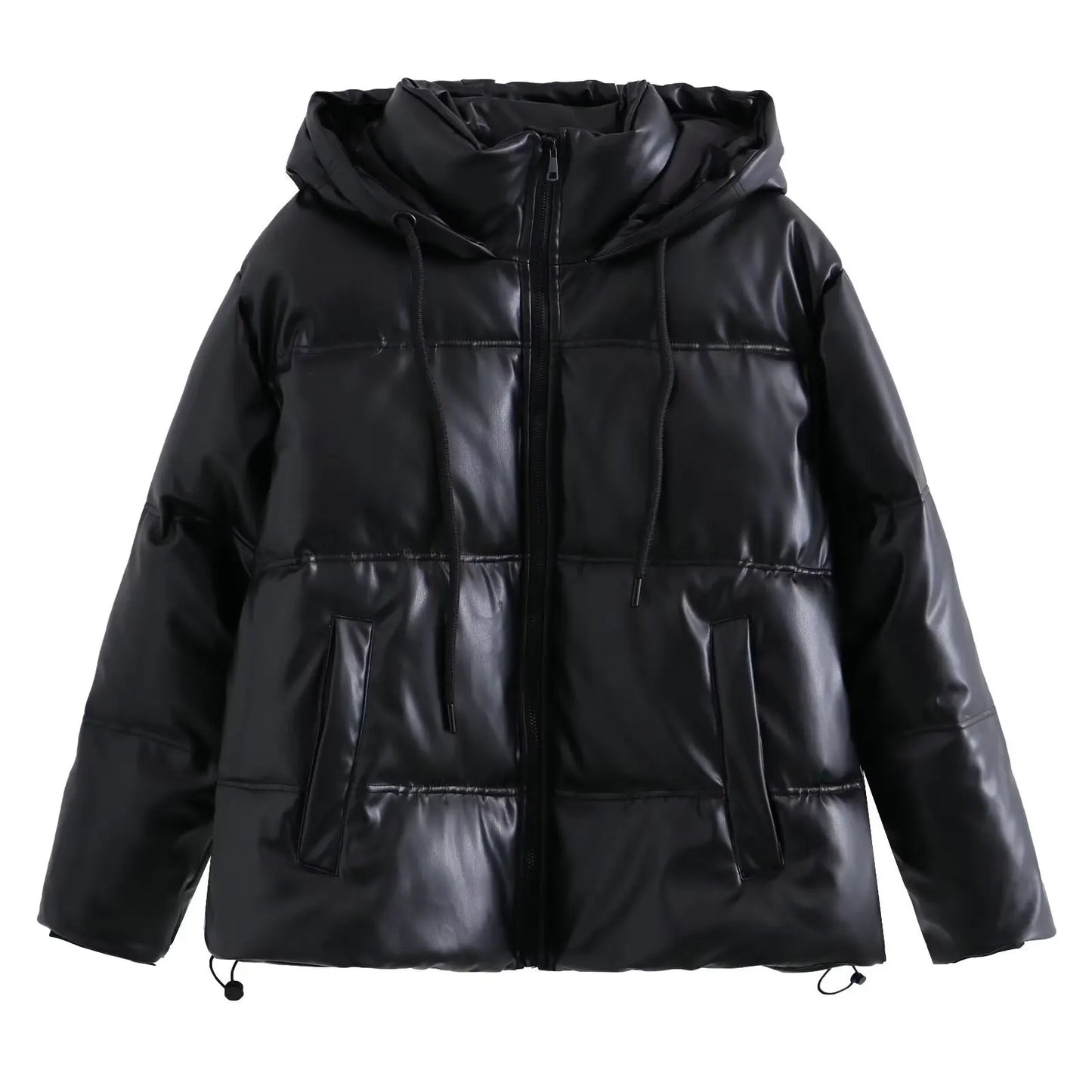 Women's Winter Cold Coat Promotion Women Elegant Hooded Anorak Cotton Jacket Warm Parkas Overcoat Female Black White Clothing