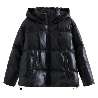 Women's Winter Cold Coat Promotion Women Elegant Hooded Anorak Cotton Jacket Warm Parkas Overcoat Female Black White Clothing