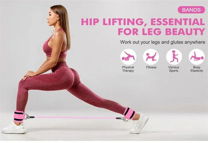 Ankle Straps Resistance Bands Set Fitness Workout Exercise Equipments Ankle Weights Yoga Elastic Fitness Band For Gym Man Woman