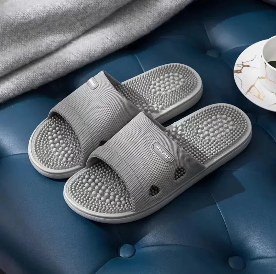 Men's Massage Slippers Summer Bathroom Sandals Women Indoor Non-slip Soft Bottom Solid Colour Casual Shoes Sandalias Planas