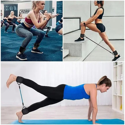 Ankle Straps Resistance Bands Set Fitness Workout Exercise Equipments Ankle Weights Yoga Elastic Fitness Band For Gym Man Woman