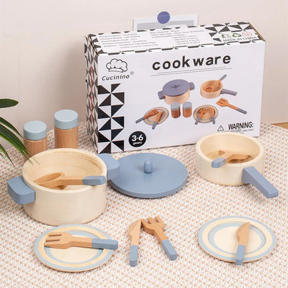 Natural Wood Children's Preschool Toys Fruits And Vegetables Simulation Play House Kitchenware Cognitive Wooden Model Toys
