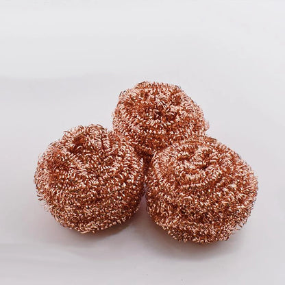 Kitchen Cleaning Tools 3x Copper Metal Wire Sponge Ball Iron Tip Nozzle Cleaner Slag Remover Tool Cooper Coated Scourers
