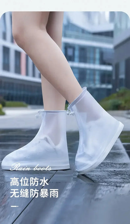 1 Pair Waterproof Shoe Covers Non-slip Reusable Rain Snow Boot Women Men PVC Outdoor Rainy Reusable Quality Non-slip Shoe Cover
