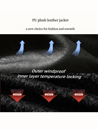 Men's Leather Jacket Fashion High-Quality Detachable Fur Collar Autumn And Winter Thick Coat Original Embroidered Men Clothing