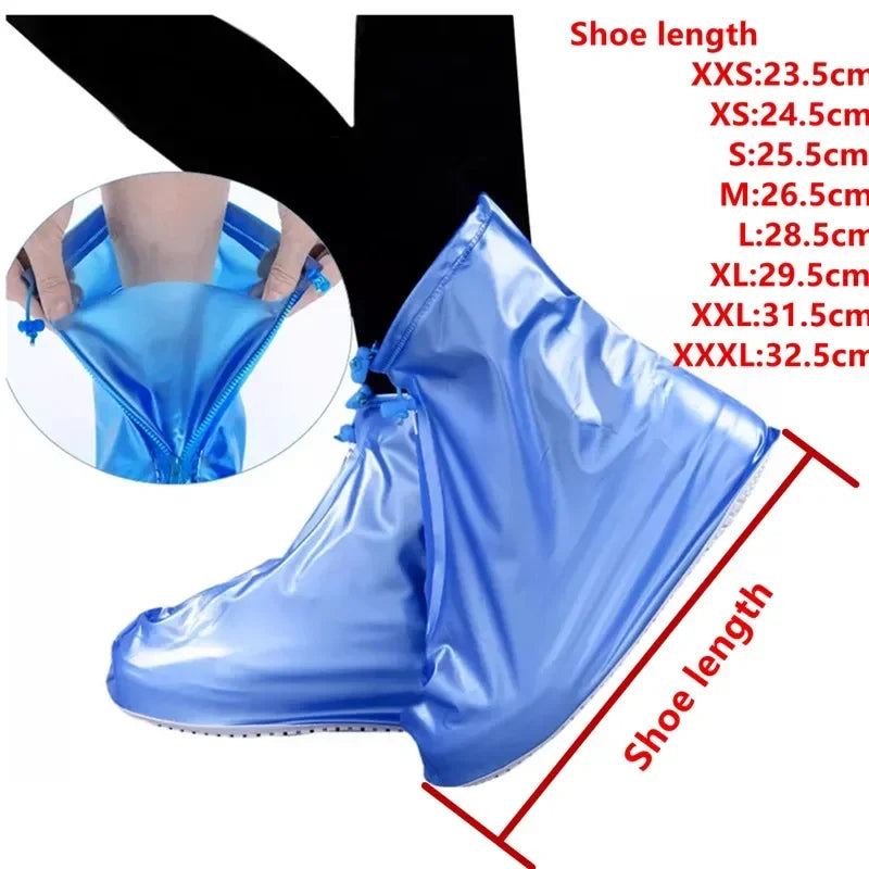 1 Pair Waterproof Shoe Covers Non-slip Reusable Rain Snow Boot Women Men PVC Outdoor Rainy Reusable Quality Non-slip Shoe Cover