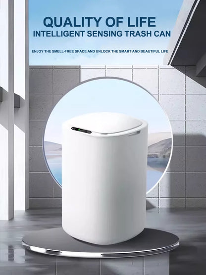 2025 new smart induction trash can for household sealing 12L cracked and cover smart trash can for living room bathroom kitchen