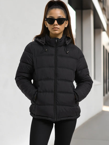 Women's Hooded Winter Coat & Thickened Zip-Up Spring Jacket