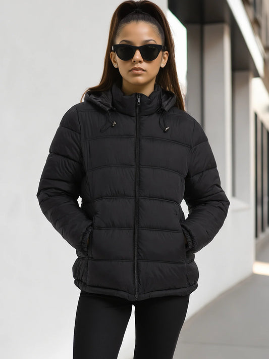 Women's Hooded Winter Coat & Thickened Zip-Up Spring Jacket