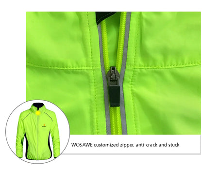 WOLFBIKE Windproof Cycling Jacket Jersey Vest Wind Coat Windbreaker Jacket Outdoor Sportswear Reflective Water Repellent