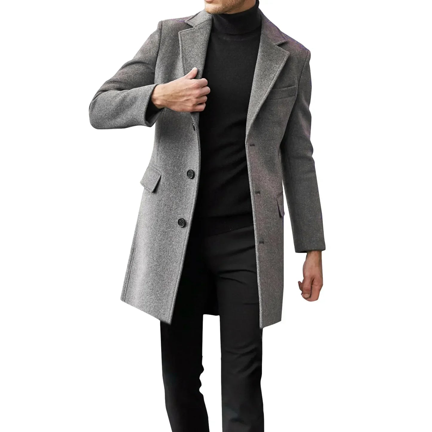 Men's Long Sleeve Plus Size Winter Coat Lapel Collar Padded Leather Jacket Vintage Thicken Coat Sheepskin Jacket Mens Topcoat