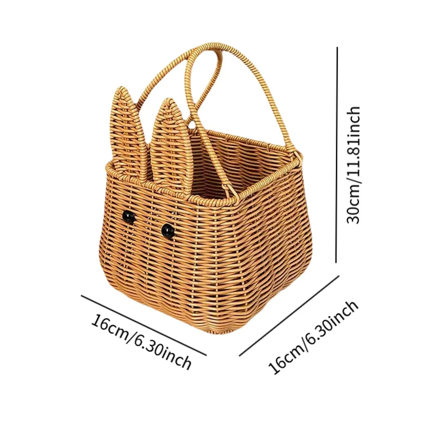 Bunny Easter Woven Basket Craft Storage Basket for Kitchen Restaurant Pantry