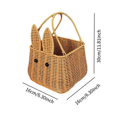 Bunny Easter Woven Basket Craft Storage Basket for Kitchen Restaurant Pantry