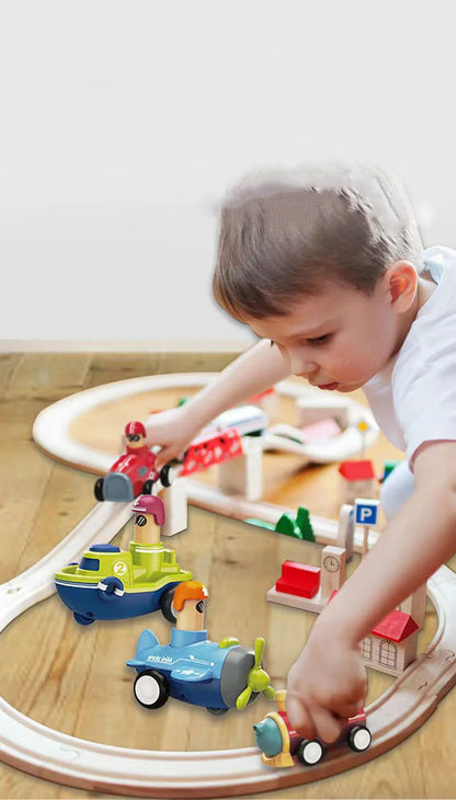 Children Cars Toys for 1-3 Years Boys Cartoon Inertial Train Ship Airplane Toy Kids Early Educational Toys for Toddler Xmas Gift
