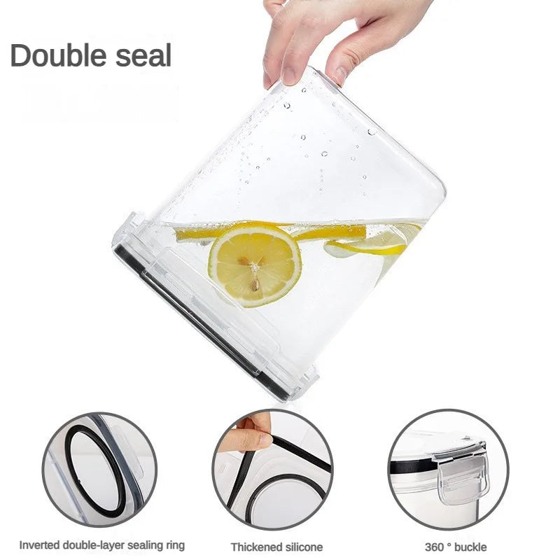 Kitchen Food Storage Tank Miscellaneous Grain Storage Box 2.5L/4L Set Transparent PP Sealed and Waterproof Storage Tank 4pc