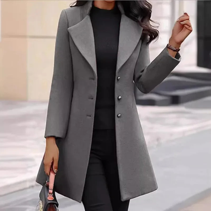 2024 Autumn/Winter New Women's Coat Korean Version Slim Fit Mid length Women's Woolen Coat