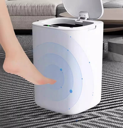 2025 new smart induction trash can for household sealing 12L cracked and cover smart trash can for living room bathroom kitchen