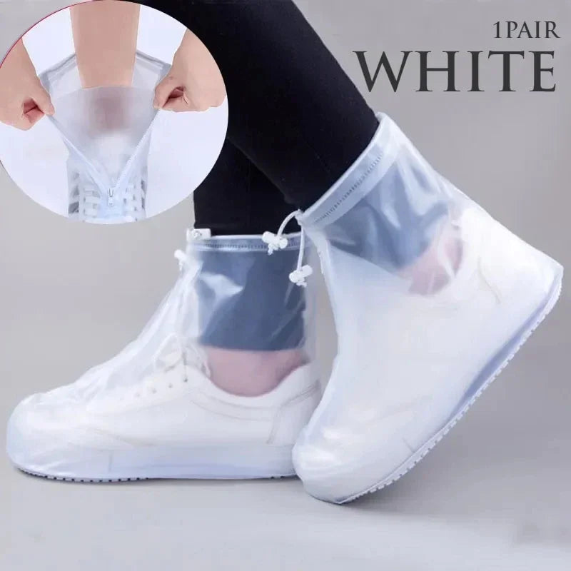 1 Pair Waterproof Shoe Covers Non-slip Reusable Rain Snow Boot Women Men PVC Outdoor Rainy Reusable Quality Non-slip Shoe Cover